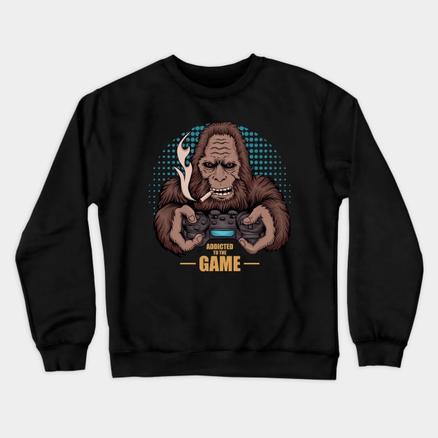 bigfoot addicted to the game Crewneck Sweatshirt by Mako Design 